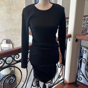 Military Minds Long Sleeve Mini Dress- Black Medium